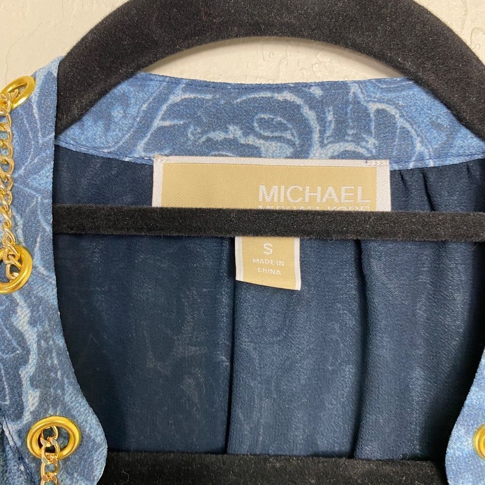 Michael Kors Dress M Georgette blue paisley - Picture 7 of 7